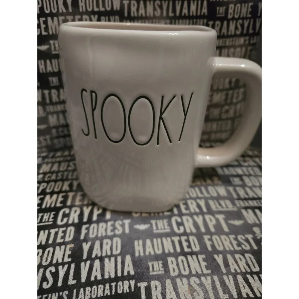 Rae Dunn Halloween Spooky Coffee Mug White
